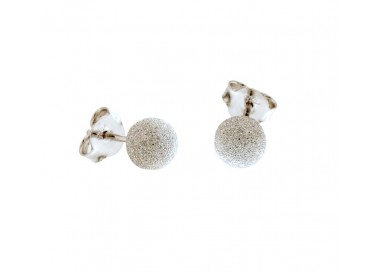 ORECCHINI SFERA IN ORO BIANCO 18 KT DA 9 MM