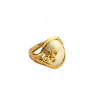 ANELLO DA DONNA IN ORO GIALLO 18 KT FIORE CON MADREPERLA