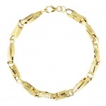 BRACCIALE CATENA DA UOMO IN ORO GIALLO 18 KT CON GRECA 