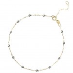 BRACCIALE DA DONNA CON SFERE ORO GIALLO E BIANCO 18 KT