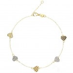 BRACCIALE DONNA CON CUORE IN ORO GIALLO E BIANCO 18 KT