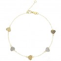 BRACCIALE DONNA CON CUORE IN ORO GIALLO E BIANCO 18 KT