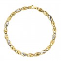 BRACCIALE UOMO CATENA PIATTA IN ORO GIALLO E BIANCO 18KT