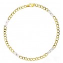 BRACCIALE CATENA IN ORO GIALLO E BIANCO 18KT