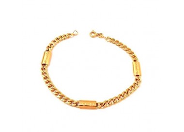 BRACCIALE CATENA INSERTI DA UOMO IN ORO GIALLO 18 KT