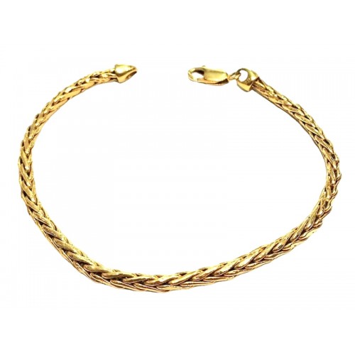 BRACCIALE UOMO CATENA INTRECCIO TUBOLARE IN GIALLO 18 KT