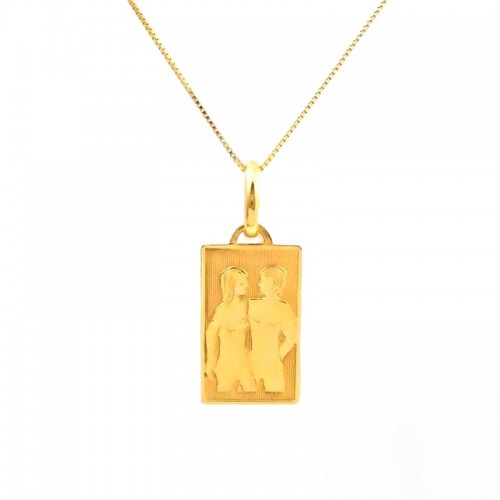 COLLANA SEGNO ZODIACALE GEMELLI IN ORO GIALLO 18 KT