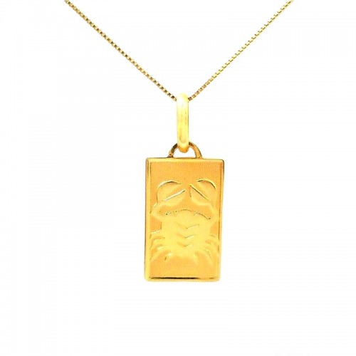 COLLANA CON SEGNO ZODIACALE CANCRO IN ORO GIALLO 18 KT