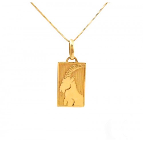 COLLANA CON SEGNO ZODIACALE CAPRICORNO IN ORO GIALLO 18 KT