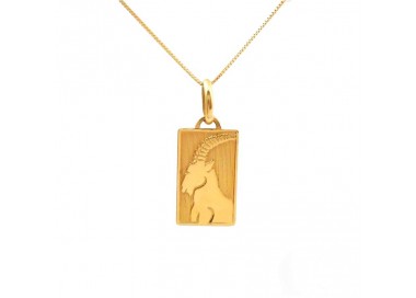 COLLANA CON SEGNO ZODIACALE CAPRICORNO IN ORO GIALLO 18 KT