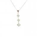 COLLANA TRILOGY ROMBI IN ORO BIANCO 18 KT CON ZIRCONI TAGLIO BRILLANTE