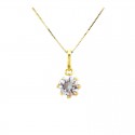 COLLANA DONNA PUNTO LUCE IN ORO GIALLO 18 KT E ZIRCONE TAGLIO BRILLANTE