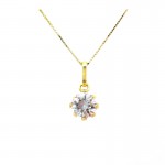 COLLANA DONNA PUNTO LUCE IN ORO GIALLO 18 KT E ZIRCONE TAGLIO BRILLANTE