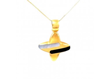 COLLANA DA UOMO CON CROCE IN ORO GIALLO 18 KT