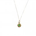 COLLANA CIONDOLO FIORE VERDE IN ORO GIALLO 18 KT