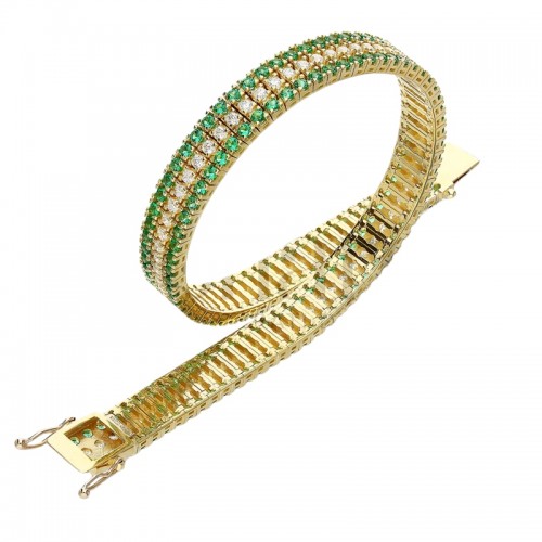 BRACCIALE TENNIS IN ORO GIALLO 18 KT CON ZIRCONI TAGLIO BRILLANTE