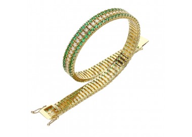 BRACCIALE TENNIS IN ORO GIALLO 18 KT CON ZIRCONI TAGLIO BRILLANTE