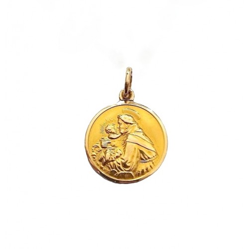 CIONDOLO SAN FRANCESCO CON GESU BAMBINO IN ORO GIALLO 18 KT + COLLANA IN OMAGGIO