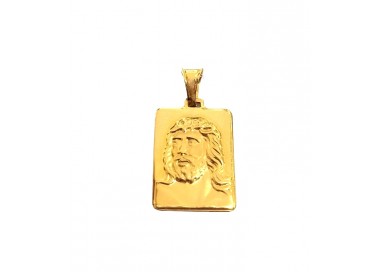 CIONDOLO GESU'CRISTO IN ORO GIALLO 18 KT + COLLANA LACCIO OMAGGIO