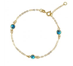 BRACCIALE DONNA CON OCCHIO IN ORO GIALLO 18 KT