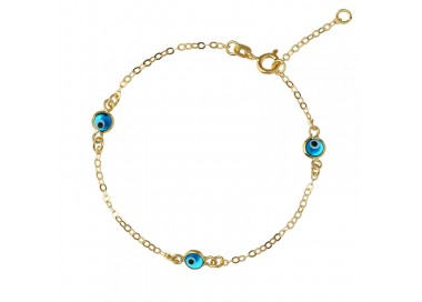 BRACCIALE DONNA CON OCCHIO IN ORO GIALLO 18 KT