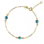 BRACCIALE DONNA CON OCCHIO IN ORO GIALLO 18 KT