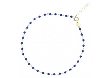 BRACCIALE CON SPINELLI BLU IN ORO GIALLO 18 KT