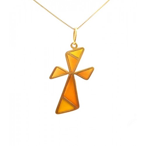 COLLANA CROCE IN ORO GIALLO 18 KT