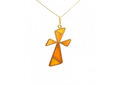 COLLANA CROCE IN ORO GIALLO 18 KT