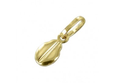 CIONDOLO CHICCO DI CAFFE' IN ORO GIALLO 18 KT + COLLANA LACCIO OMAGGIO