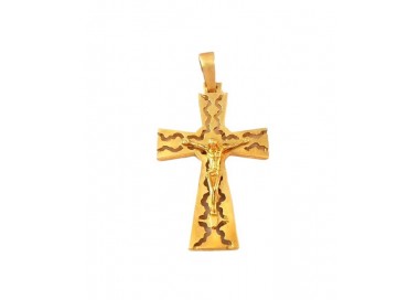 CIONDOLO CROCIFISSO IN ORO GIALLO 18 KT + COLLANA IN OMAGGIO