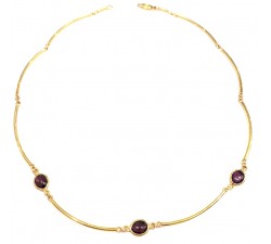 COLLANA COLLIER DONNA IN ORO GIALLO 18KT CON ZIRCONI