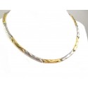 COLLANA COLLIER DA DONNA IN ORO GIALLO E BIANCO 18 KT