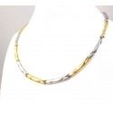 COLLANA COLLIER DA DONNA IN ORO GIALLO E BIANCO 18 KT