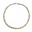 COLLANA COLLIER DA DONNA IN ORO GIALLO E BIANCO 18 KT