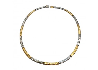 COLLANA DA DONNA IN ORO GIALLO E BIANCO 18 KT