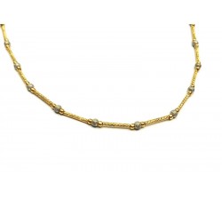 COLLANA UOMO CON SFERE IN ORO GIALLO E BIANCO 18 KT