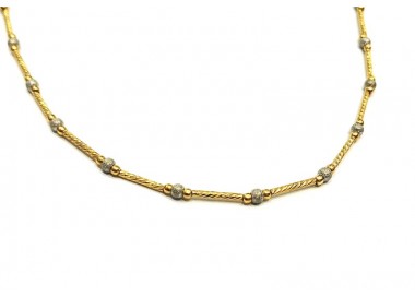 COLLANA UOMO CON SFERE IN ORO GIALLO E BIANCO 18 KT