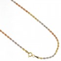 COLLANA FUNE CORDA IN ORO GIALLO BIANCO E ROSA 18 KT