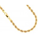 COLLANA CORDA FUNE TORCHON IN ORO GIALLO E BIANCO 18 KT