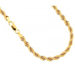 COLLANA CORDA FUNE TORCHON IN ORO GIALLO E BIANCO 18 KT