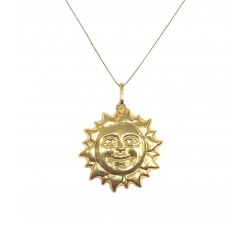 COLLANA CON SOLE GRANDE IN ORO GIALLO 18 KT