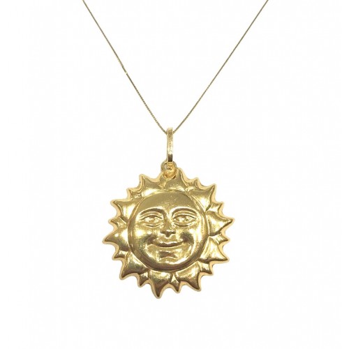 COLLANA CON SOLE GRANDE IN ORO GIALLO 18 KT