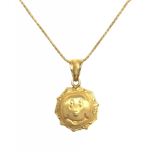 COLLANA CON SOLE SORRISO IN ORO GIALLO 18 KT