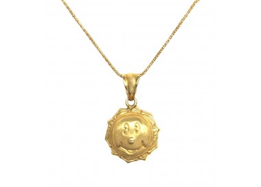 COLLANA CON SOLE SORRISO IN ORO GIALLO 18 KT