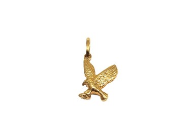 CIONDOLO AQUILA IN ORO GIALLO 18 KT +COLLANA OMAGGIO