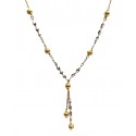 COLLANA PENDENTE TORCHON IN ORO BIANCO E GIALLO 18 KT CON SFERE