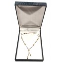 COLLANA PENDENTE TORCHON IN ORO BIANCO E GIALLO 18 KT CON SFERE