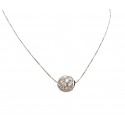 COLLANA SFERA DONNA IN ORO BIANCO 18 KT CON ZIRCONI TAGLIO BRILLANTE