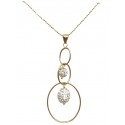 COLLANA DA DONNA ORO GIALLO 18 KT CON SFERE E ZIRCONI BIANCHI